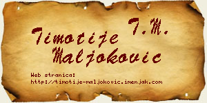 Timotije Maljoković vizit kartica